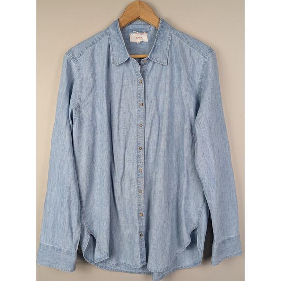 Xirena Dusty Blue Beau Button Front Shirt M - Picture 3 of 13